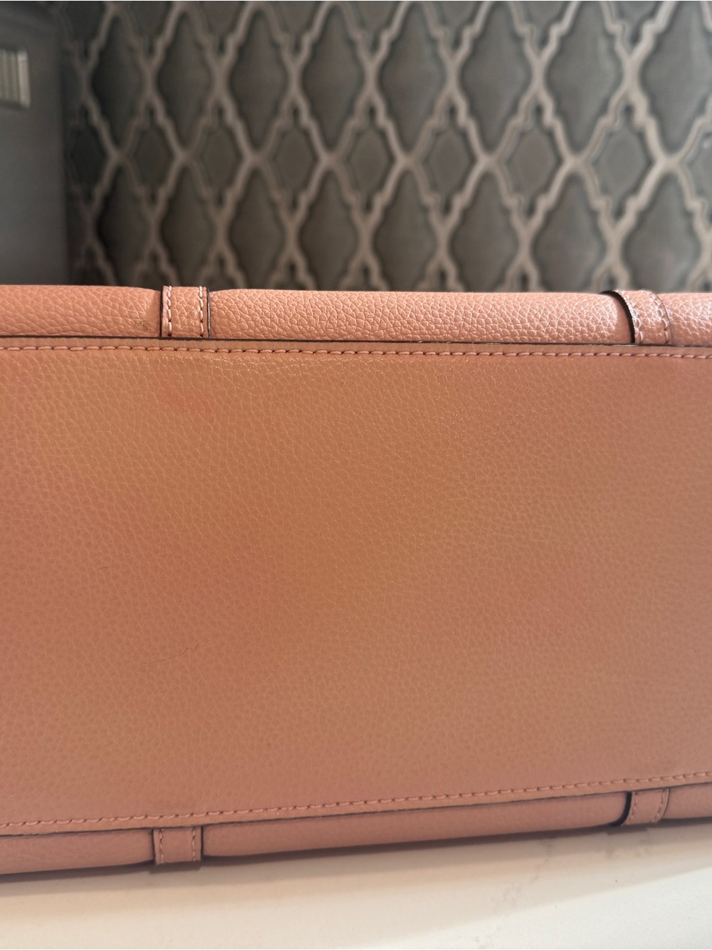 Tory Burch Pebbled Leather Tote | Blush Pink | Crossbody Strap | Perry Style - Picture 10 of 12